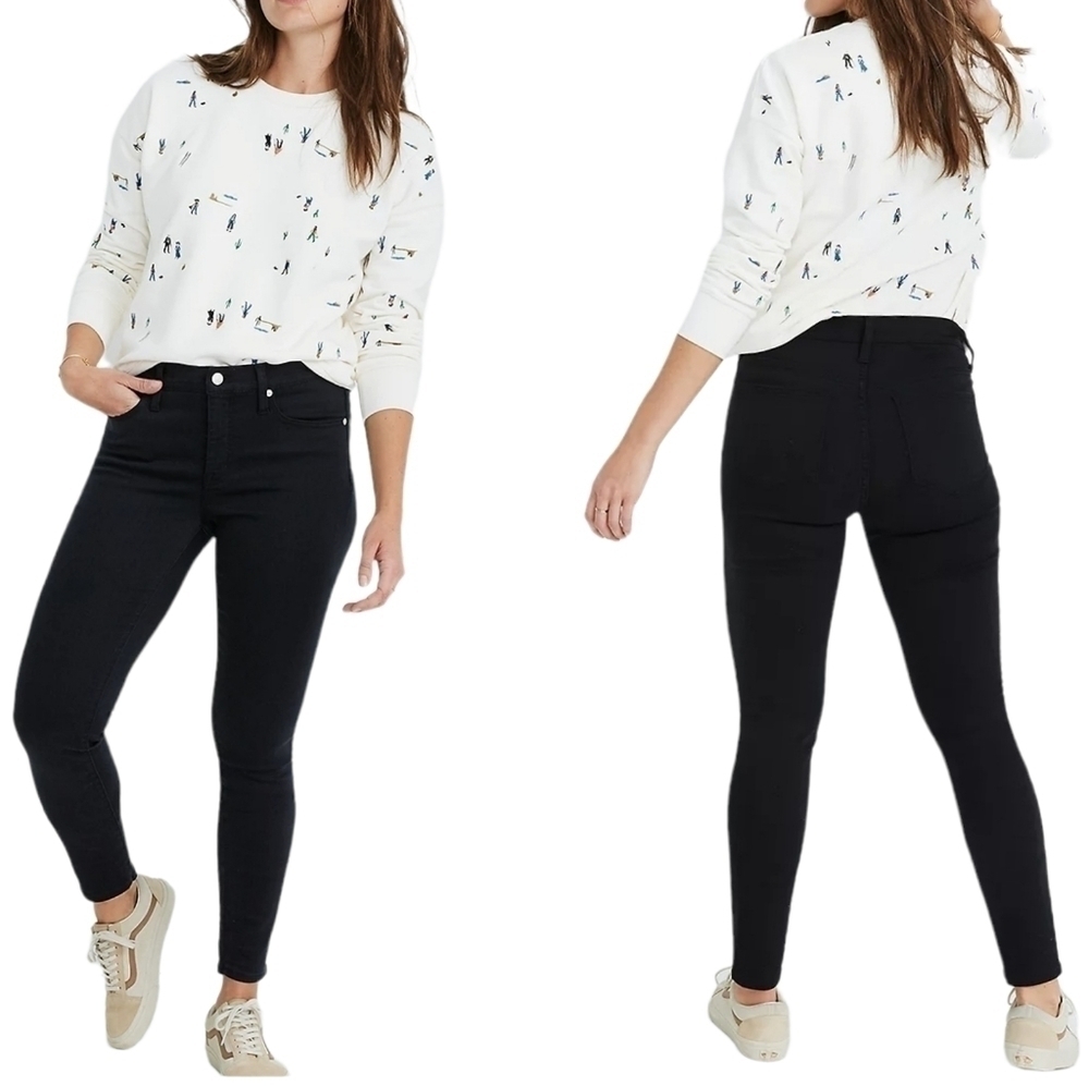 Madewell | Women's 9" High Rise Skinny Black Jeans (Size 37 Tall)